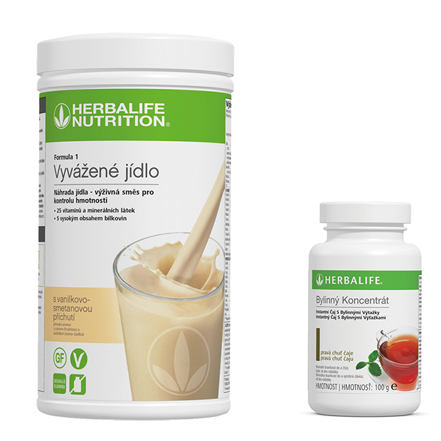 Herbalife sada Formula 1 - 550g a Bylinný čaj 102g pravá chuť čaju