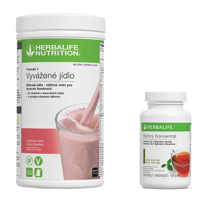 Herbalife sada Formula 1 Free 500g a Instantný bylinný čaj 102g pravá chuť čaju