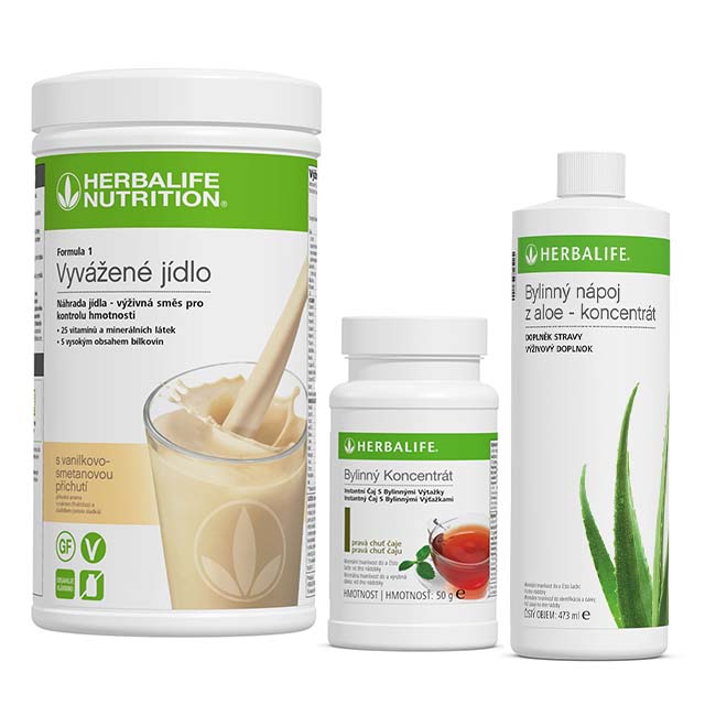 Herbalife sada Formula 1 - 550g Aloe 473ml a Bylinný čaj 51g