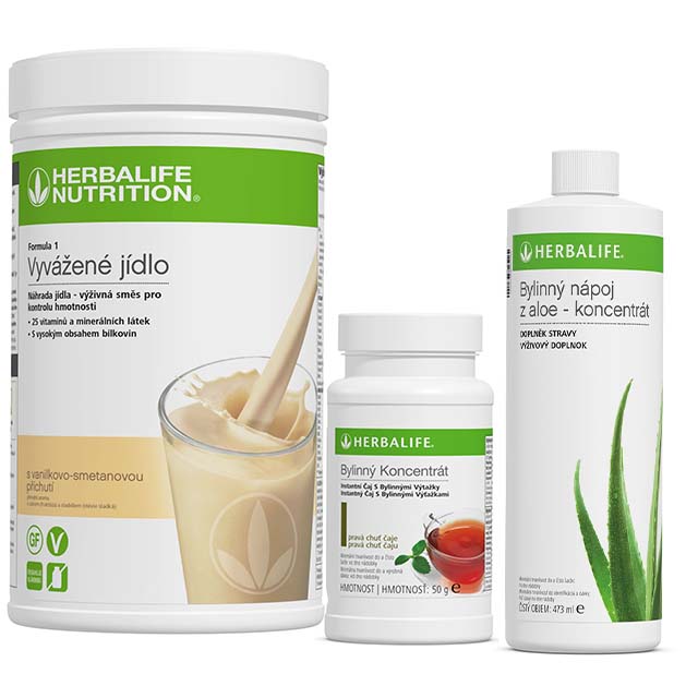 Herbalife sada Formula 1 - 780g Aloe 473 ml a Bylinný čaj 51g
